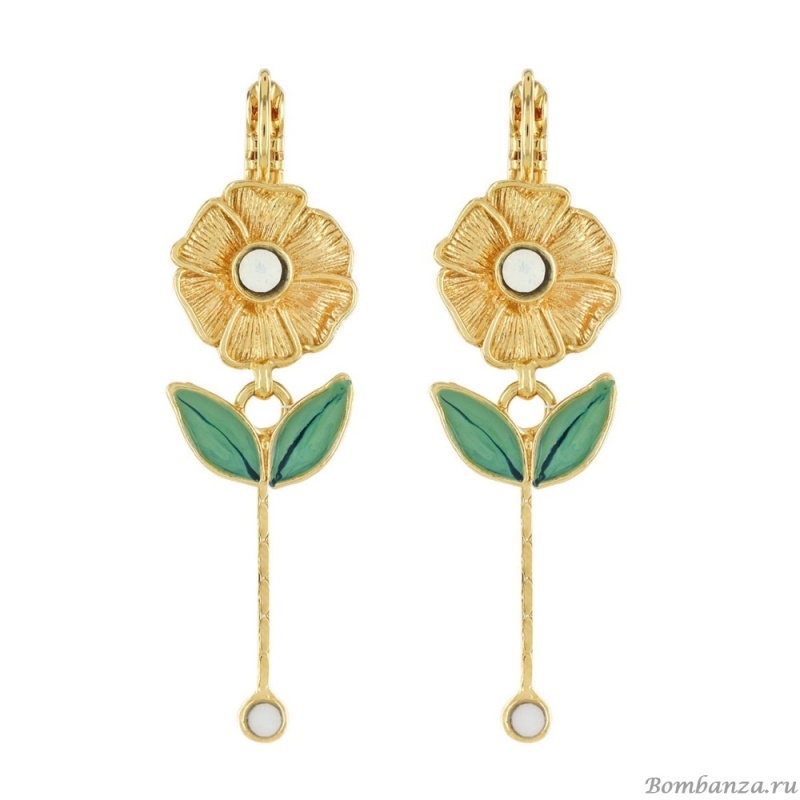 Серьги TARATATA, Paradis, со стразами и цветной смолой, TT-E23-07750-204 бирюзовый
