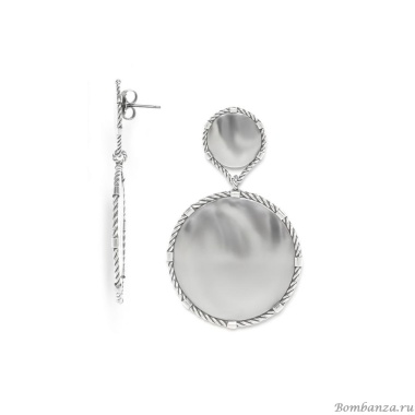 Серьги Ori Tao, Couture, фактурный металл, OT24.1-12-31923 серебристый