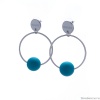 Серьги Nuance, с подвесками-кольцами, NFN-21.10-042 бирюзовый
