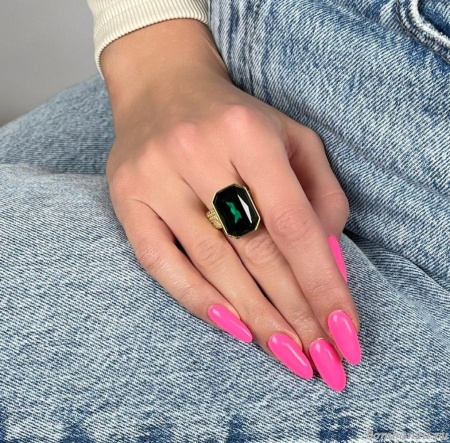 Кольцо Moon Paris, Ringo Queen, разъемное, с кристаллом и стразами, MRQ-23.12-074 зеленый