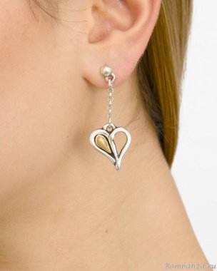 Серьги Tra-la-ra, Pasion, с сердцем, TLR24-241P102 золотистый