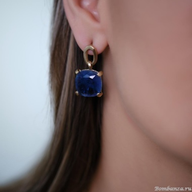 Серьги Estrosia, с сапфировым кристаллом, ES-OREQ16-2A синий