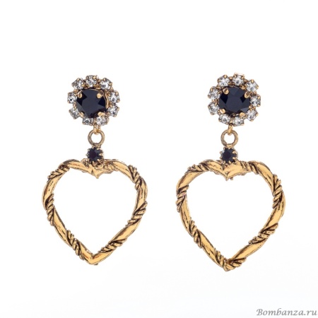 Серьги Celeste G, с кристаллами Swarovski и фианитами, CS25.1-2044 черный