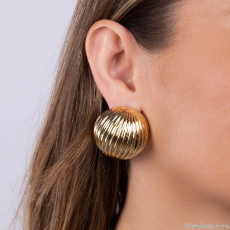 Серьги Moon Paris, полусфера, Mo-Y24.06-031 золотистый