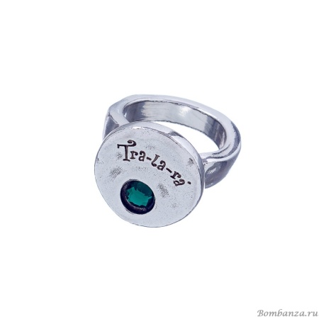 Кольцо Tra-la-ra, Basic, разъемное, с кристаллом Swarovski, TLR22-190P301 зеленый