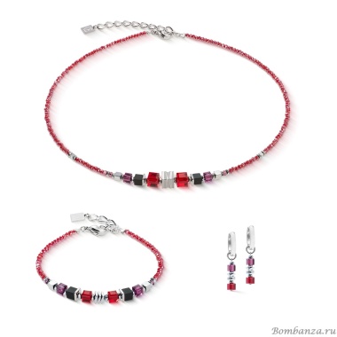 Колье Coeur de Lion, Red-Silver, 3044/10-0317 Колье Coeur de Lion, Red-Silver, 3044/10-0317