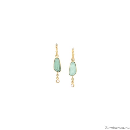 Серьги Franck Herval, Aurore, ракушка Capiz в смоле,кристалл Swarovski, FH24.2-12-69171 золотистый