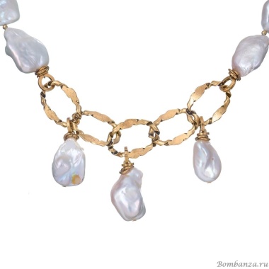 Колье Alcozer&J, с жемчугом, AL-C88AG24-R белый