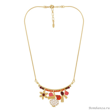 Колье TARATATA, Orient, со смолой,бусинами,краской и сердоликом, TT-E24-10117-203 красный