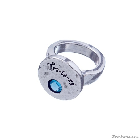 Кольцо Tra-la-ra, Basic, разъемное, с кристаллом Swarovski, TLR22-190P301 (голубой)