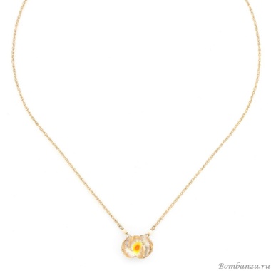 Колье Franck Herval, Betty, цветок, цветная эмаль, агат, FH25.2-15-64400 желтый