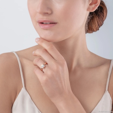 Кольцо Coeur de Lion, Brilliant Square Rose Gold, 0500/40-1822 58