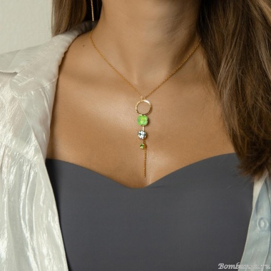 Колье Catherine Bijoux, Starlight, с кристаллами, CB25.1-5415AG зеленый