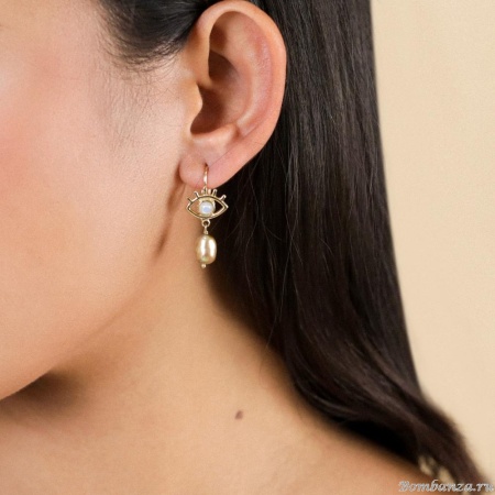 Серьги Franck Herval, Angelica, с жемчугом, Swarovski и перламутром, FH25.2-12-69641 золотистый