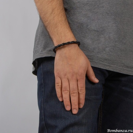 Браслет Tra-la-ra, Trenzate, плетеный, кожаный, TLR24-505P017 черный Браслет Tra-la-ra, Trenzate, плетеный, кожаный, TLR24-505P017 черный