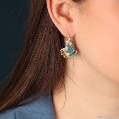 Серьги TARATATA, Chardon bleu, с цветной смолой, TT-H24-09768-204 синий Серьги TARATATA, Chardon bleu, с цветной смолой, TT-H24-09768-204 синий