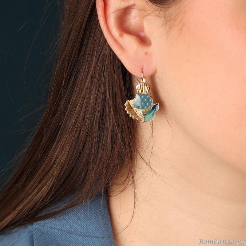 Серьги TARATATA, Chardon bleu, с цветной смолой, TT-H24-09768-204 синий Серьги TARATATA, Chardon bleu, с цветной смолой, TT-H24-09768-204 синий