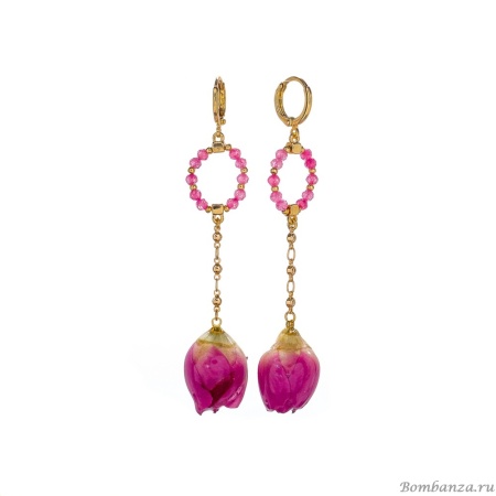 Серьги Lanzerotti, Alhambra, с цирконием и бутоном розы, LZ-25.04-108 розовый