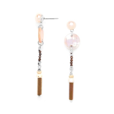 Серьги Nature Bijoux, Terre Douce, жемч.,раковина,перламутр,кокос,тигр.глаз, NB21.1-12-75383 бежевый