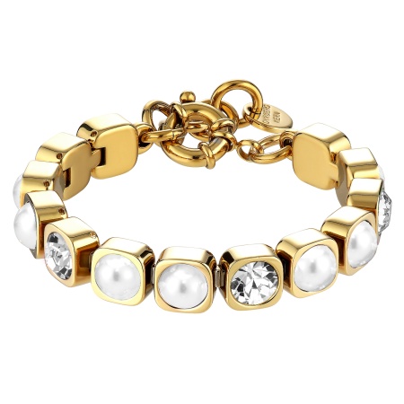 Браслет Dyrberg Kern, CONIAN SG CRYSTAL / WHITE PEARL, 450157