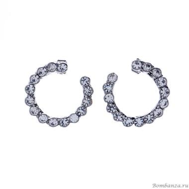 Серьги Moon Paris, Ringo, полукольца, с кристаллами, MR-21.04-008 серебристый Серьги Moon Paris, Ringo, полукольца, с кристаллами, MR-21.04-008 серебристый