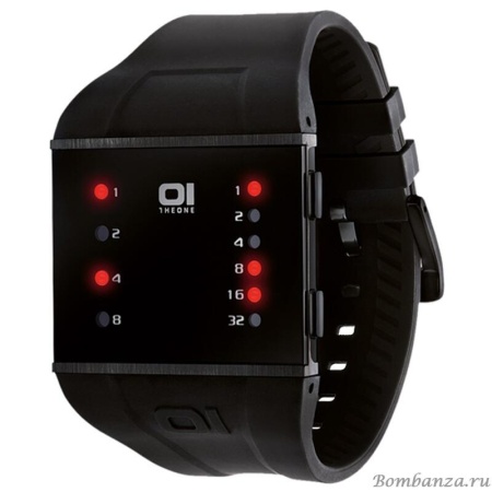Бинарные часы The One, Slim Square черные, SLS202R3