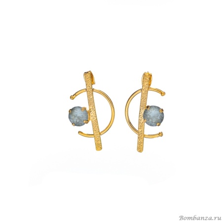 Серьги Catherine Bijoux, Half moon, с кристаллом, CB25.1-5356FG мятный