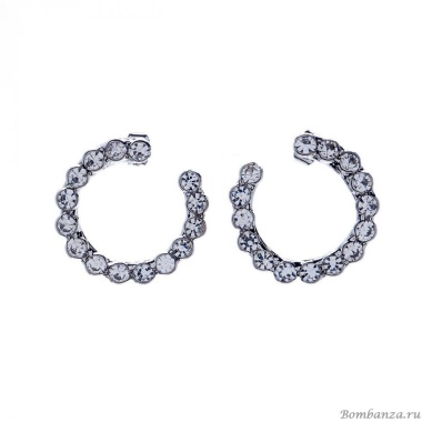 Серьги Moon Paris, Ringo, полукольца, с кристаллами, MR-21.04-008 серебристый Серьги Moon Paris, Ringo, полукольца, с кристаллами, MR-21.04-008 серебристый