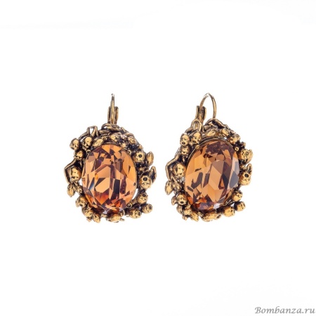 Серьги Celeste G, с кристаллом Swarovski, CS25.1-2078 коричневый