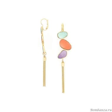 Серьги Franck Herval, Aurore, с ракушками Capiz в смоле, FH24.2-12-69163 золотистый