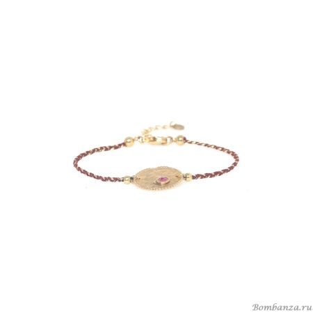Браслет Franck Herval, Marly, с кристаллом Swarovski, текстиль, FH25.2-13-73050 бордовый