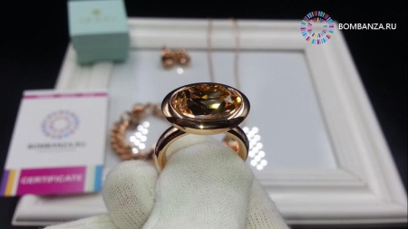 Кольцо Qudo, Tivola Light peach 17.8 мм 631625/17.8 BR/RG