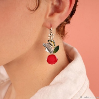 Серьги TARATATA, Cocoon, с цветной смолой, TT-E25-03732-103 красный Серьги TARATATA, Cocoon, с цветной смолой, TT-E25-03732-103 красный