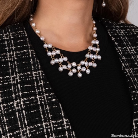 Колье Lanzerotti, Splendore, с жемчугом, LZ-24.08-329 белый