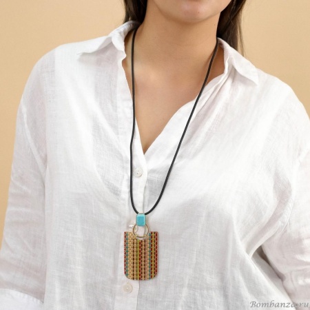 Колье Nature Bijoux, Dakota, с говлитом и смолой, NB24.1-15-43171 коричневый