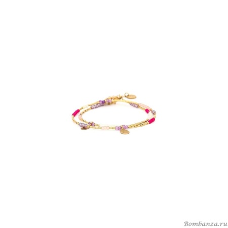 Браслет Franck Herval, Estelle, с цветным бисером, в несколько оборотов, FH24.2-13-72672 золотистый