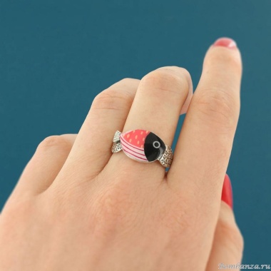 Кольцо TARATATA, Ocean, разъемное, с цветной смолой, TT-W24-02405-105 розовый