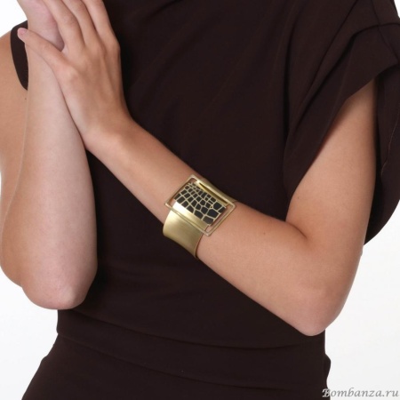 Браслет Katerina Vassou, Carmela, кафф, со змеиным принтом, KV23-307151GP черный