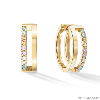 Серьги Coeur de Lion, Multicolour Pastel Gold, 0136/21-1590 Серьги Coeur de Lion, Multicolour Pastel Gold, 0136/21-1590