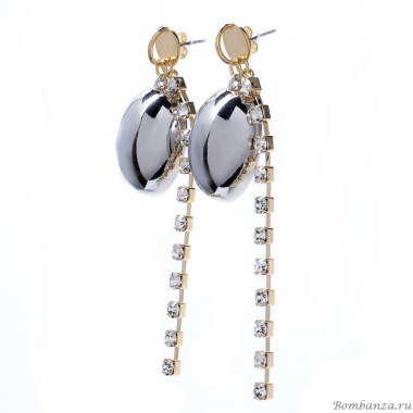 Серьги Moon Paris, Ringo, зеркальные, с кристаллами, MR-21.04-014 серебристый Серьги Moon Paris, Ringo, зеркальные, с кристаллами, MR-21.04-014 серебристый