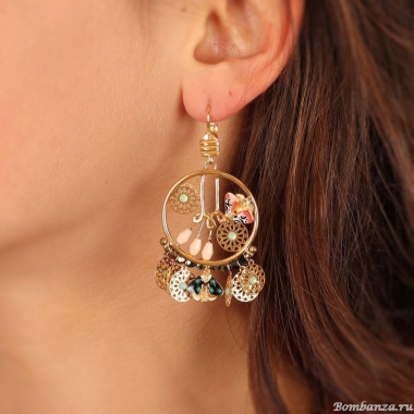 Серьги TARATATA, Watt`s up, с цветной смолой, бусинами и стразами, TT-H23-09757-20M золотистый Серьги TARATATA, Watt`s up, с цветной смолой, бусинами и стразами, TT-H23-09757-20M золотистый