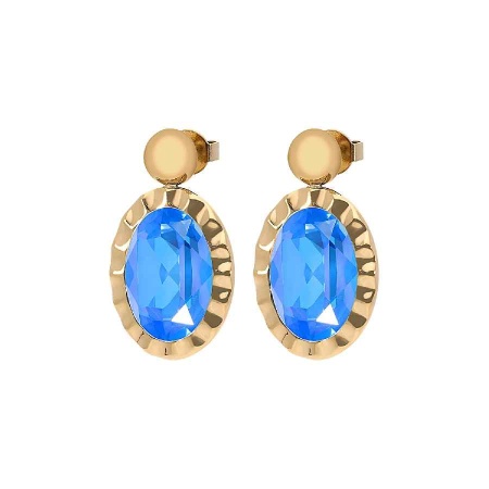 Серьги Qudo, TIVOLA UNICA big (G/P) Royal blue delite 2,65cm, 332184