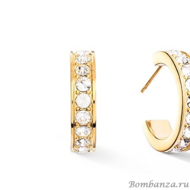 Пусеты Coeur de Lion, Crystal-Gold 0131/21-1816 Пусеты Coeur de Lion, Crystal-Gold 0131/21-1816