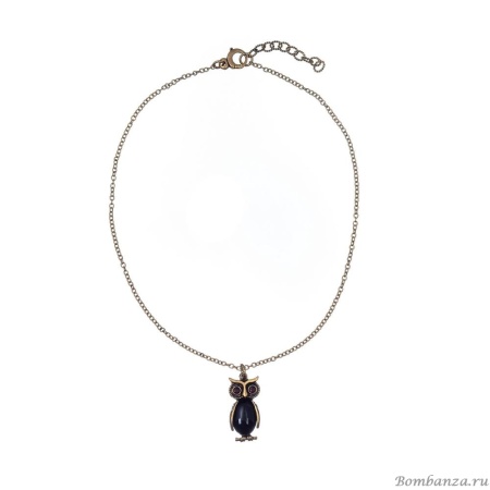 Колье Alcozer&J, подвеска-сова, оникс, гранат, Swarovski, AL2406-C5255C золотистый Колье Alcozer&J, подвеска-сова, оникс, гранат, Swarovski, AL2406-C5255C золотистый