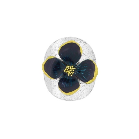 Кольцо TARATATA, Hortensia, разъемное, смола, краска, микрошарики, TT-H25-13431-104 синий