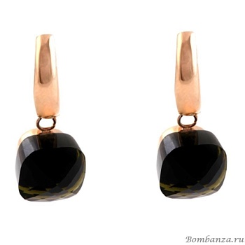 Серьги Qudo, Firenze olive, 300005 G/RG, зеленый золотой, зеленый золотой Серьги Qudo, Firenze olive, 300005 G/RG, зеленый золотой, зеленый золотой