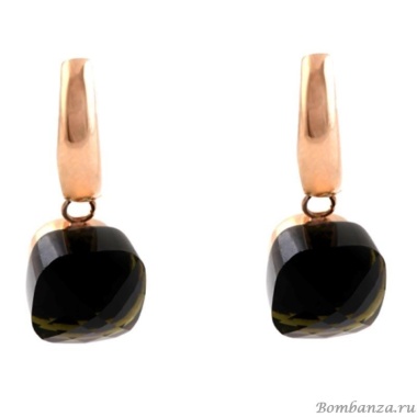 Серьги Qudo, Firenze olive, 300005 G/RG, зеленый золотой, зеленый золотой Серьги Qudo, Firenze olive, 300005 G/RG, зеленый золотой, зеленый золотой