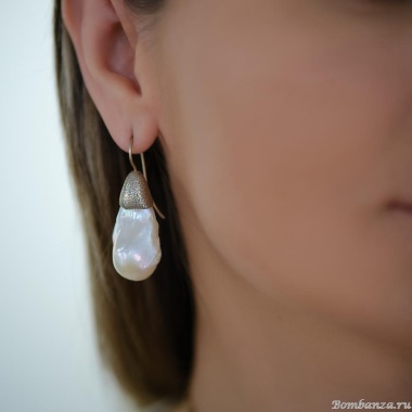 Серьги Estrosia, с жемчугом, ES-ORNQ1-1A белый