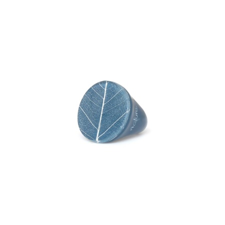 Кольцо Nature Bijoux, Ficus Carica, акриловое, со смолой, NB25.2-19-25833 синий, 17,5