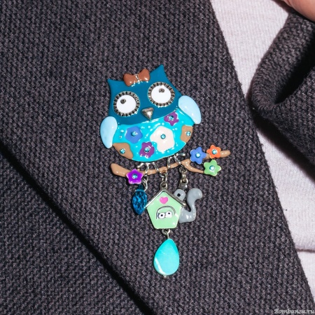 Брошь Shadore, Сова с домиком